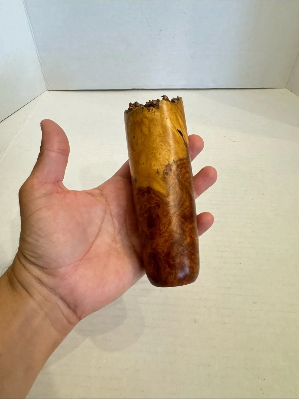 Amboyna Burl Wood Vase Natural Edge Flower Vase Artisan Crafted Sculpture Decor